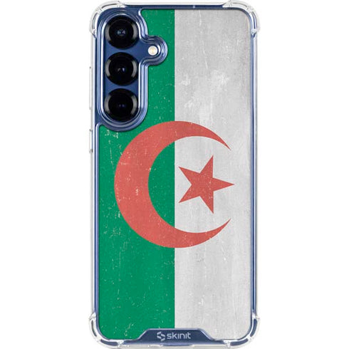 Algeria Flag Distressed Galaxy S25 Clear Case